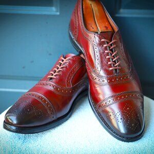 Brooks Brothers by Allen Edmonds 10.5-D Red and Burgundy Burnished Cap Toe Oxfor